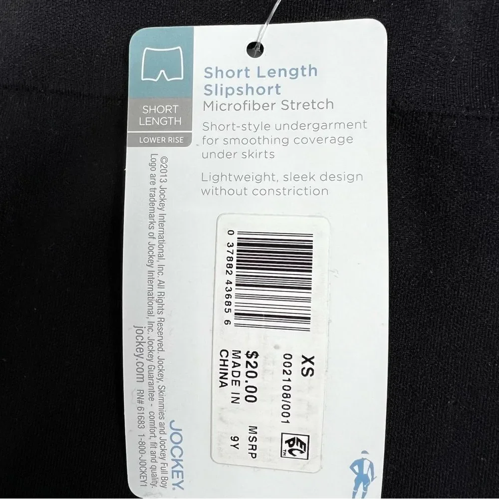 NEW Jockey Shapewear Black Short Length Microfiber Slipshort Skimmies Women’s XS
